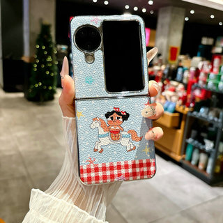 Ốp điện thoại gấp cho Oppo Find N2 N3 Flip Leather Plated Trojan khóc trẻ em Vòng tay Vỏ điện thoại TPU cứng