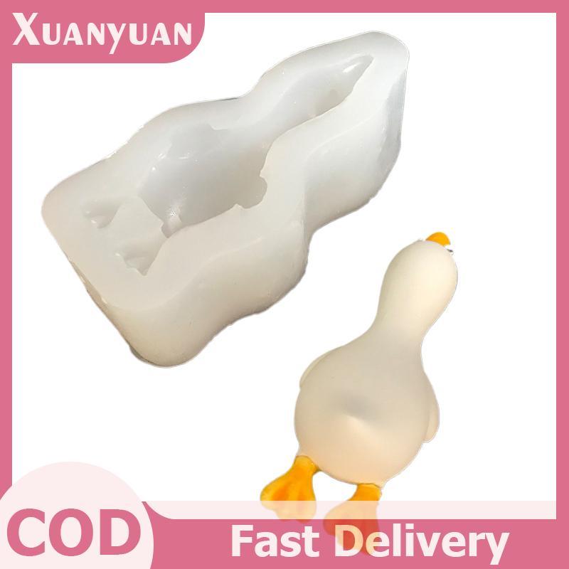 XUAN 3D Khuôn Silicon Hình Vịt Dễ Thương DIY Nến Thơm Thạch Cao Xà Phòng Nhựa Khuôn Handmade Nướng Bánh Sô Cô La Khuôn Trang Trí Nhà Quà Tặng VN