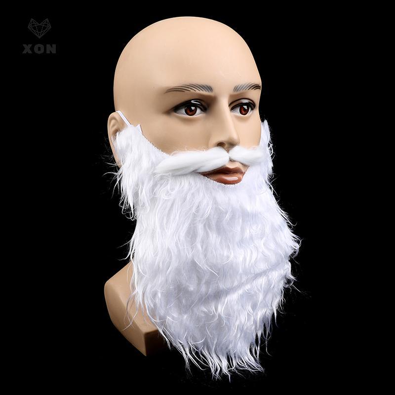 [XON] Đạo cụ dự tiệc Ông già Noel râu trắng giả Bộ râu trang trí tiệc Giáng sinh [Mina]