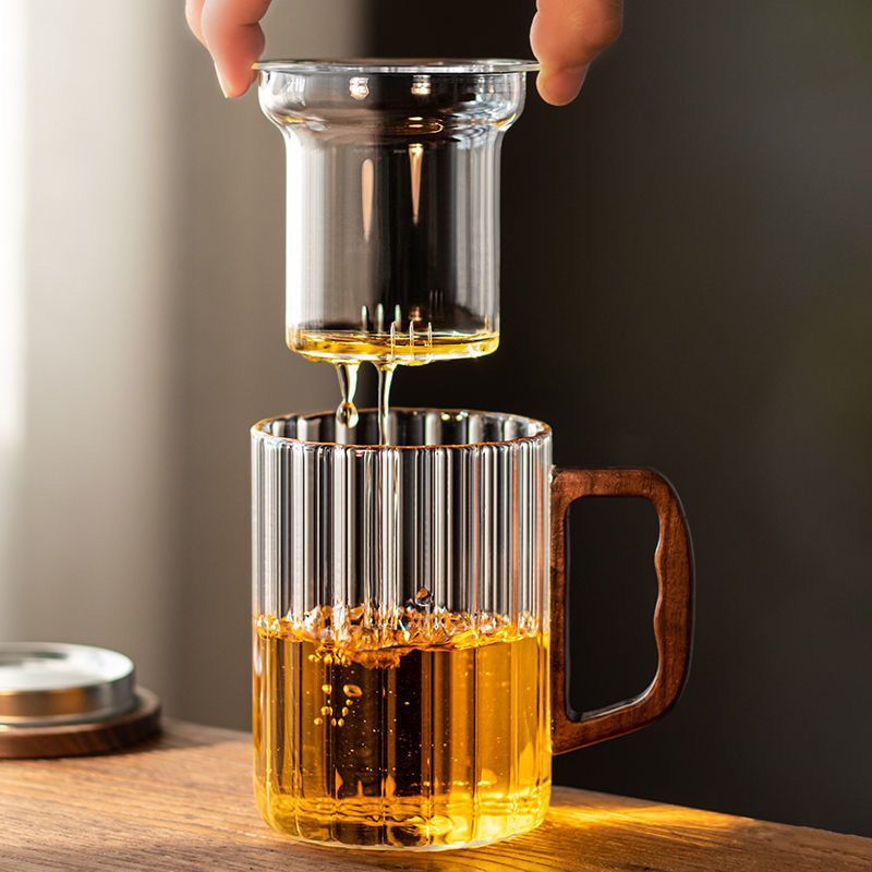 400ml Chịu Nhiệt Độ Cao Đường Dọc Dày Cốc Thủy Tinh Văn Phòng, Hộ Gia Đình Trà Tách Nước Trà