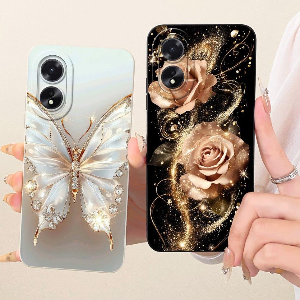 Dành Cho Oppo A38 A18 4G Ốp điện thoại Bướm Động Vật Tranh Chữ Vỏ Silicon Mềm Mờ Ốp điện thoại Oppo CPH2591 CPH2579