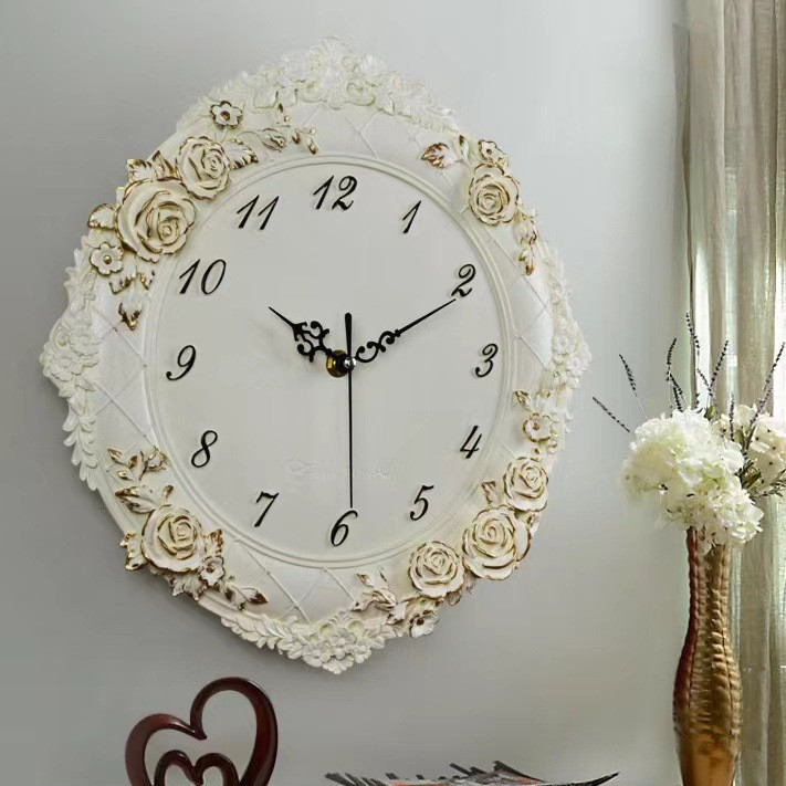 Đồng hồ treo tường nhựa sáng tạo châu Âu, sử dụng tường phòng khách tại nhà và đồng hồ sử dụng thương mại, đồ trang trí Đồng hồ không ồn ào