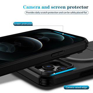Dành cho iphone 12 Pro Max Ốp điện thoại có nắp máy ảnh trượt Chân đế từ tính Vỏ mỏng chống sốc