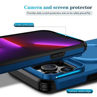 Dành Cho iphone 13 Pro Max Ốp điện thoại Trượt Camera Đứng Ẩn Từ Tính Sẵn Sàng Lưng Cứng Khung Silicon Mềm Chống Rơi Mỏng Bao