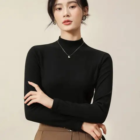 Áo giữ ấm áo mặc trong cổ cao lót nhung áo dài tay tôn dáng mẫu mới cho nữ