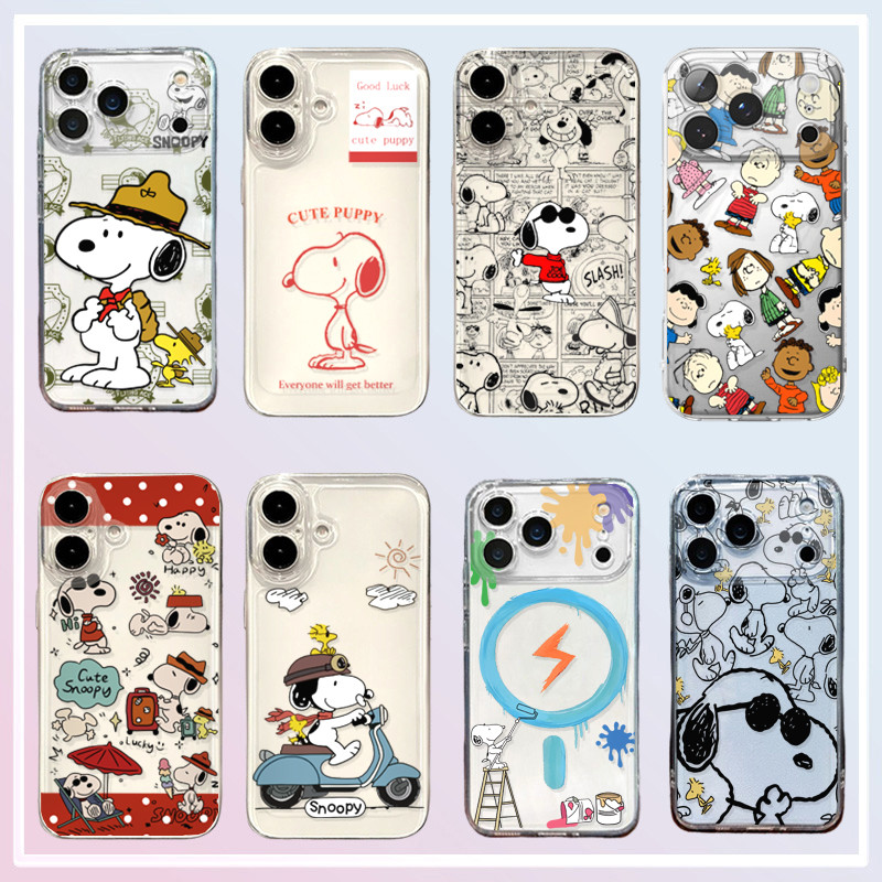 Ốp Lưng Điện Thoại Samsung Galaxy Note 20 Ultra S10 10 Plus Lite A56 A36 A26 A55 A35 M54 F54 M23 M60 Dễ Thương Snoopy Hoạt Hình Silicon Trong Suốt Bìa Mềm