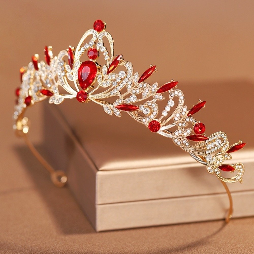 Vương miện công chúa nữ hoàng, tiara cô dâu với kim cương giả và hợp kim, style vintage baroque - phụ kiện tóc sang trọng, quà tặng sinh nhật