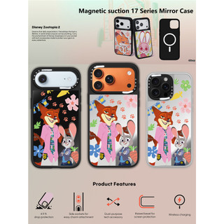 CASECASE X Zootopia 2 Nick và Judy Nhân Vật Ốp Lưng Đen & Bạc Gương Hút Từ Tính iPhone Dành Cho IPhone 17 Air 16 15 14 13 12 Pro Max Plus Ốp Lưng Cứng Khắc logo