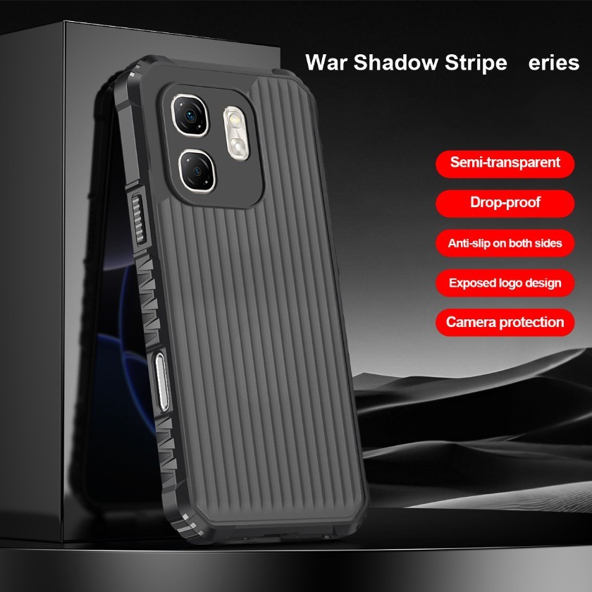 Ốp Điện Thoại Sóng Sọc Chiến Tranh Cao Cấp Cho Infinix Hot 40i 50i 40 50 Pro + Note 30 40 50 Pro + Smart 9 8 HD 8 Pro Plus X6531 Vỏ Cao Cấp Sọc Sóng Chống Vân Tay