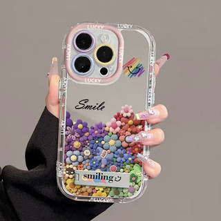 INS Flower Vỏ Gương Nhiều Màu Sắc + Dây Xích + Giá Đỡ Cho IPhone 16 11 15 14 13 12 Pro Max X Xr Xs Max 7 8 Plus Vỏ Điện Thoại Bảo Vệ Ống Kính Chống Sốc Mềm Vỏ Đen