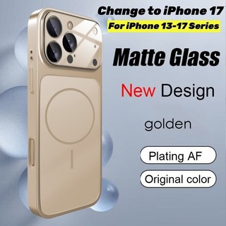 Ốp lưng chuyển đổi iPhone đổi sang iPhone 17 Pro max Ốp lưng iPhone 17 Air 16 15 14 Pro Max 13 Kính Nano mờ sang trọng sạc từ tính chống sốc Vỏ cứng cửa sổ lớn Full Cover