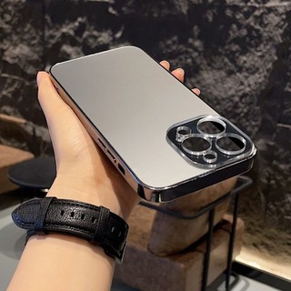 Ốp Điện Thoại Di Động Kính Mờ Mạ Điện Cho IPhone 16 15 14 11 13 12 11 Pro Max Plus Vỏ Ống Kính PC IP14Plus Ốp Lưng Bảo Vệ Da Sang Trọng