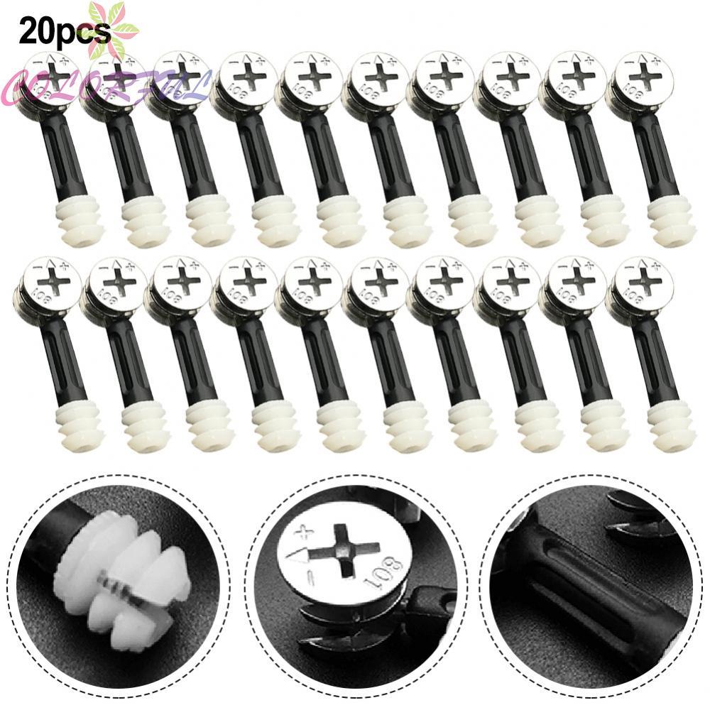 【COLORFUL】Secure your jackets with 20pc Furniture Screw Eccentric Wheel Nut Connector Bolt