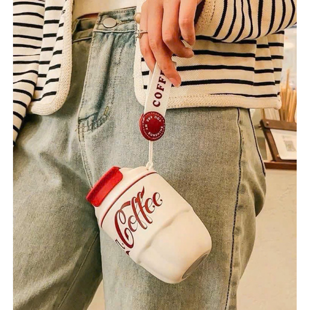 Cốc Nước Giữ Nhiệt Coca - Cola Ly Inox 304 Chống Rỉ Sét Phong Cách Thể Thao 320ml Quà Tặng Giáng Sinh
