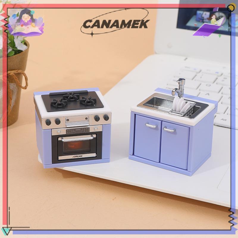 CANAMEK 1 Bộ Nhà Búp Bê Mô Phỏng Dụng Cụ Nhà Bếp Bếp Gas Mô Hình Cảnh Trang Trí Nhà Búp Bê Thu Nhỏ Phụ Kiện Nhà Bếp CSF
