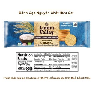 Bánh Gạo Hữu Cơ Lanna Valley 100g Đủ Vị Rice Cracker