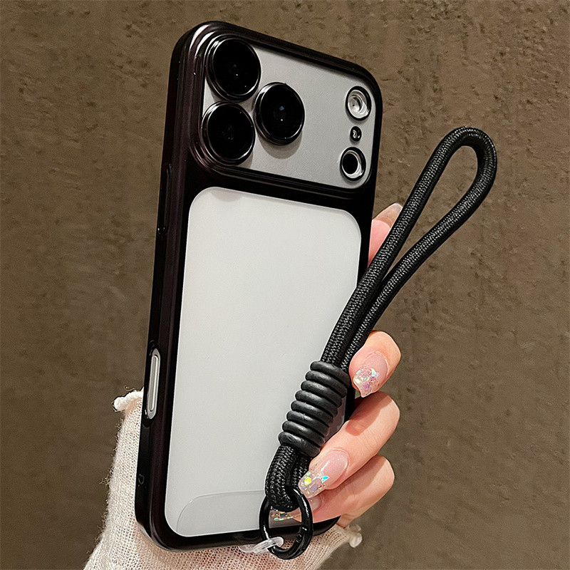 Mạ Dây Đeo Ốp Lưng Điện Thoại iPhone 17 16 Pro Max 15 14 13 17 Pro Max 17Air Siêu Mỏng Trong Suốt Cứng PC Cover
