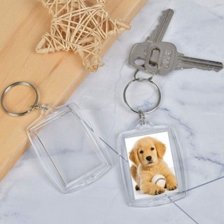 10 / 20 / 30 Chiếc Acrylic Trống Khung Ảnh Móc Khóa - DIY Trong Suốt Chèn Hình Móc Khóa Mặt Dây Chuyền
