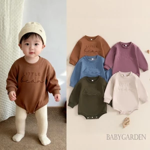 Áo liền quần cho bé Áo liền quần cổ điển thêu chữ dài tay cổ tròn
