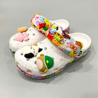 Dép sục Unisex Squishmallow trẻ em, dép quai nhung họa tiết gấu bông dễ thương cho bé
