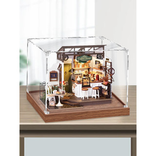 [Hộp chống bụi acrylic] Thích hợp cho rolife rolife Coffee Shop diy Cottage Handmade Nhà nhỏ Hộp trưng bày acrylic Hộp lưu trữ chống bụi