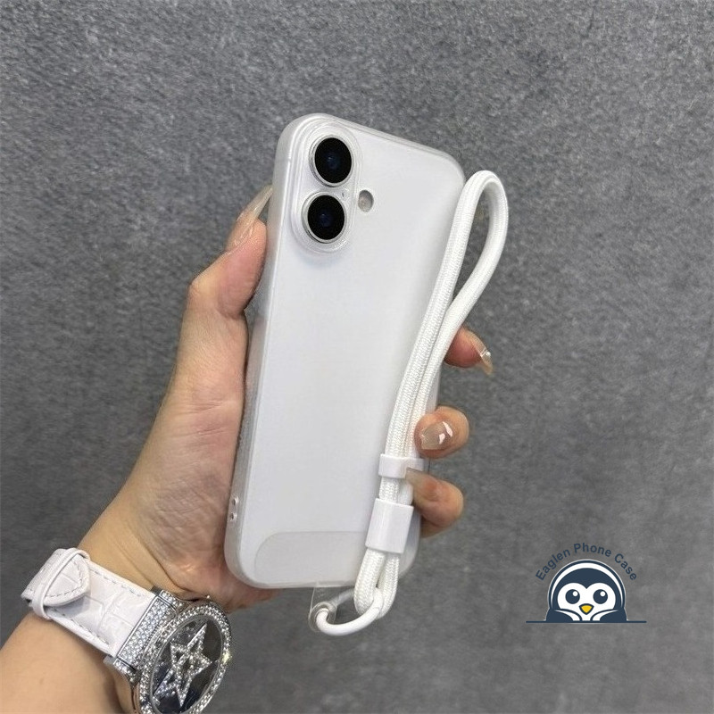 Ốp Điện Thoại Tản Siêu Mỏng Cho iPhone 17 Air 16E 16 15 14 13 12 11 Pro Max Plus Mini XR XS Max X 8 7 6 + Vỏ Màu Trắng Mờ Đơn Giản Mềm Chống Sốc Có Dây Buộc