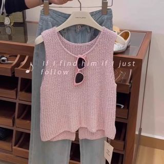 Áo Vest Không Tay Chất Lượng Cao Màu Hồng Cho Bé Gái, Thiết Kế Niche, Phong Cách Cơ Bản Sang Trọng