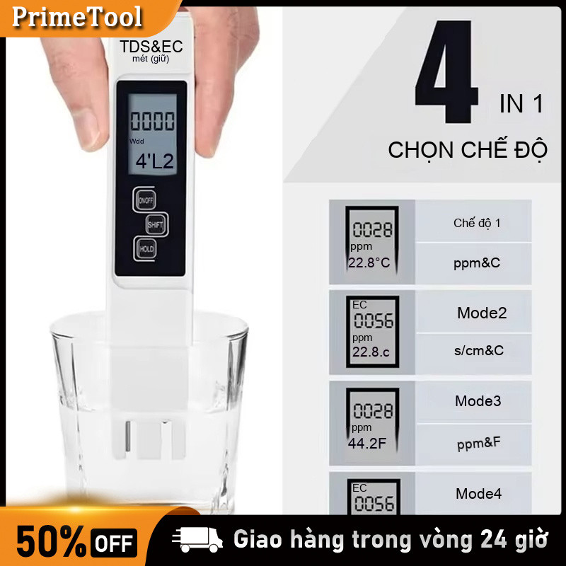 Bút phân tích nước chuyên nghiệp, đo đồng thời TDS/EC! Phản hồi nhanh, số liệu chuẩn.