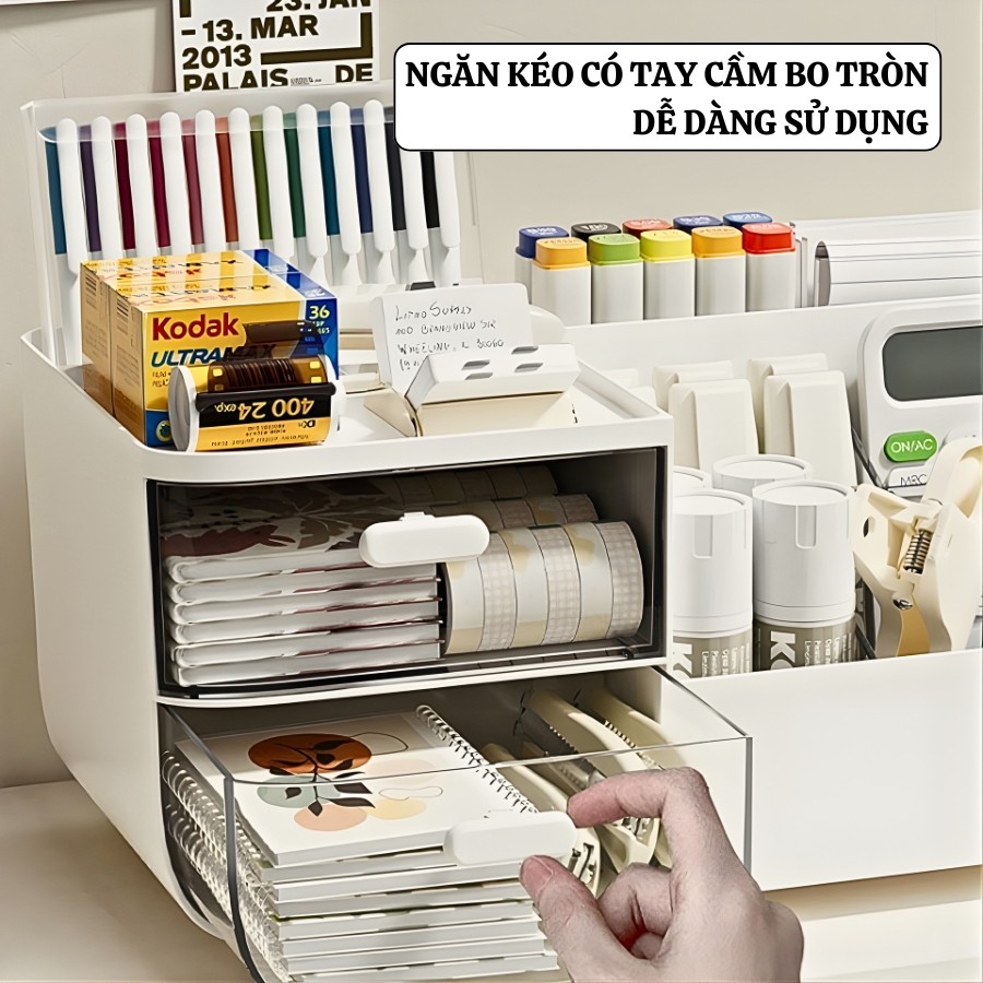 Khay Đựng Văn Phòng Phẩm Để Bàn ENODA HOME, Khay Đựng Bút Nhiều Ngăn Tích Hợp Hộp Ngăn Kéo Đựng Đồ Dùng Nhỏ P054