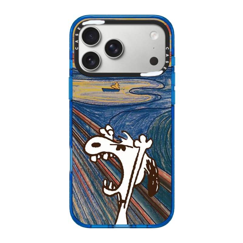 CASECASE X Tranh sơn dầu Angry Snoopy Sky Màu xanh trong suốt Cứng hút từ tính Tác động cho Apple IPhone 12 13 14 15 16 17 Pro Max Air Plus có hộp
