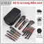 Bộ cọ trang điểm 12 cây mini lông mềm mại thân gỗ chắc chắn, bộ cọ makeup cá nhân tiện dụng