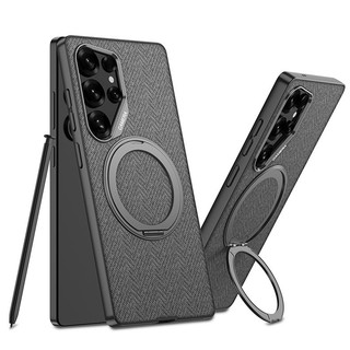 Thích hợp cho S25Ultra Vỏ Điện Thoại s24ultra Vỏ Bảo Vệ Kim Loại Bằng Sáng Chế Da Xoay Vòng Giá Đỡ Hàng Spot