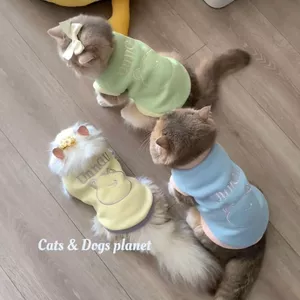 Siêu Dễ Thương Dễ Thương Quần Áo Mèo Dễ Thương Thu Đông Ấm Áp Chống Lạnh Dày Muppet Vàng Xanh Bichon Thú Cưng Chó Con Vest