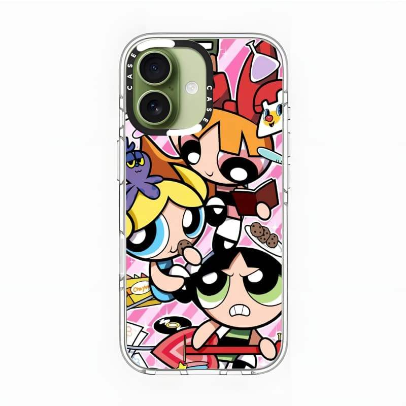 CASECASE X Ốp lưng Powerpuff Girls Impact Clear Từ tính hút cho iPhone 17 / 16 / 15 / 14 / 13 Pro Max | Ốp lưng Acrylic pha lê trong suốt có bao bì cao cấp