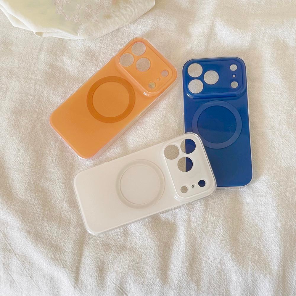 Ốp Lưng Cứng Tương Thích Với iPhone 13 14 14Pro 14ProMax 15 15Pro 15ProMax 16 16Pro 16ProMax 17 17Pro 17ProMax 17Air Vỏ Nam Châm Họa Tiết Màu Trơn
