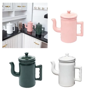 PCF * Thiết Kế Cổ Điển 1 12 Nhà Búp Bê Kim Loại Ấm Siêu Tốc Cà Phê Bản Lề Vỏ Thu Nhỏ Đồ Nội Thất Nhà Bếp Phụ Kiện