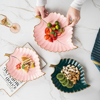 Phong Cách Bắc Âu Gốm Đĩa Ăn Tối Phnom Penh Tấm Hình Lá Trang Trí Khay Bảo Quản Tấm Lá Sushi Đĩa Ăn Nhẹ Thời Trang Tùy Chỉnh DQ1