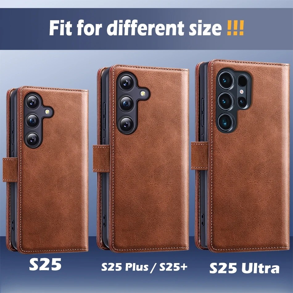 Ốp Ví Cho Samsung Galaxy S25 Ultra S 25 Plus 5G Từ Tính Lật Bao Da Đựng Thẻ Điện Thoại GalaxyS25 S25Plus S25 + 25 +