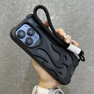 Ốp Điện Thoại Ngọn Lửa 3D Tản Nhiệt Rỗng Cho iPhone 17 Pro Max 15 14 13 12 11 16 Pro Max Plus Thời Trang Có Dây Đeo Cổ Tay