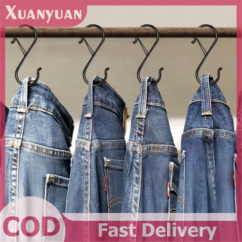 XUAN 10 Chiếc Móc S Có Khóa An Toàn, Móc Tủ Quần Áo Hình Chữ S Kim Loại Hạng Nặng VN