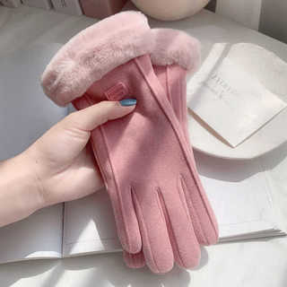 Găng tay nữ lông mềm lót nỉ giữ ấm mùa đông, Găng tay chống lạnh, chống gió siêu ấm, siêu xinh