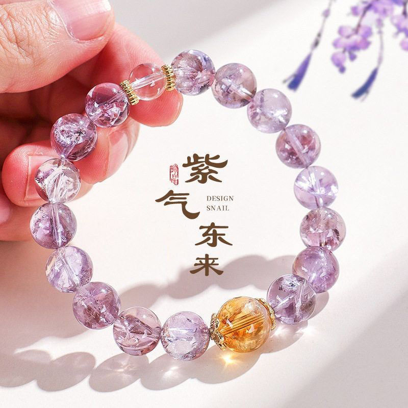 Vòng tay thạch anh tím Lulutong để làm giàu và may mắn Vòng tay thạch anh tím