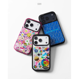 TAKASHI MURAKAMI x CASECASE: Ốp lưng FLOWERS (HỒNG) Màu hồng Fizz Trong suốt Cứng hút từ tính Vỏ tác động cho Apple IPhone 12 13 14 15 16 17 Pro Max Air Plus Có hộp