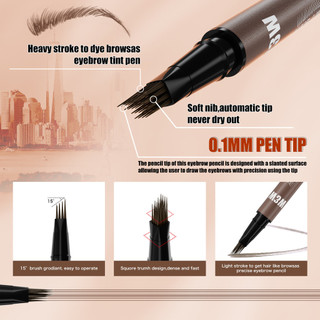 Bút chì kẻ mày hai đầu chạm khắc Micro-Needle Chống thấm nước Không nhòe Hai trong-
