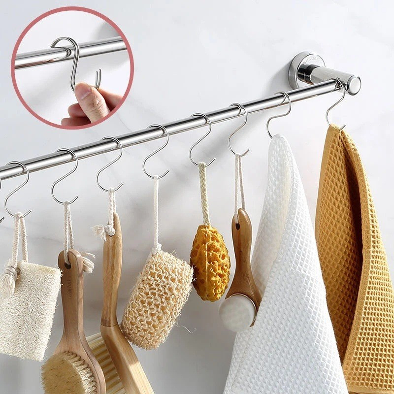 10 / 20 / 30 Cái Móc hình chữ S hạng nặng bằng thép không gỉ / Giá treo khăn quần áo đa chức năng
