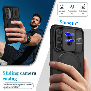 Dành Cho Samsung Galaxy A36 / A56 Ốp điện thoại Có Trượt Camera Nắp Từ Tính Chân Đế Chống Sốc Mỏng Bao