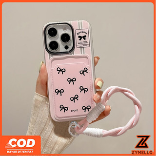 Thích hợp cho Realme Note 60 Note 50 Note 70 Realme C61 Realme C53 C71 Hộp đựng thẻ nơ đen tối giản màu hồng Vỏ điện thoại TPU chống sốc