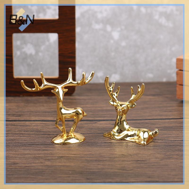 B & N Nai Sừng Tấm Tượng Hươu Bắc Âu Giáng Sinh Tuần Lộc Nghệ Thuật Hình Tượng Vintage Sắt Vàng Thủ Công Trang Trí Nhà Trang Trí Bàn Quà Tặng.