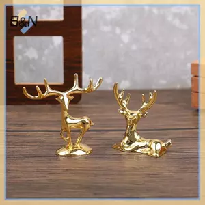 B & N Nai Sừng Tấm Tượng Hươu Bắc Âu Giáng Sinh Tuần Lộc Nghệ Thuật Hình Tượng Vintage Sắt Vàng Thủ Công Trang Trí Nhà Trang Trí Bàn Quà Tặng.