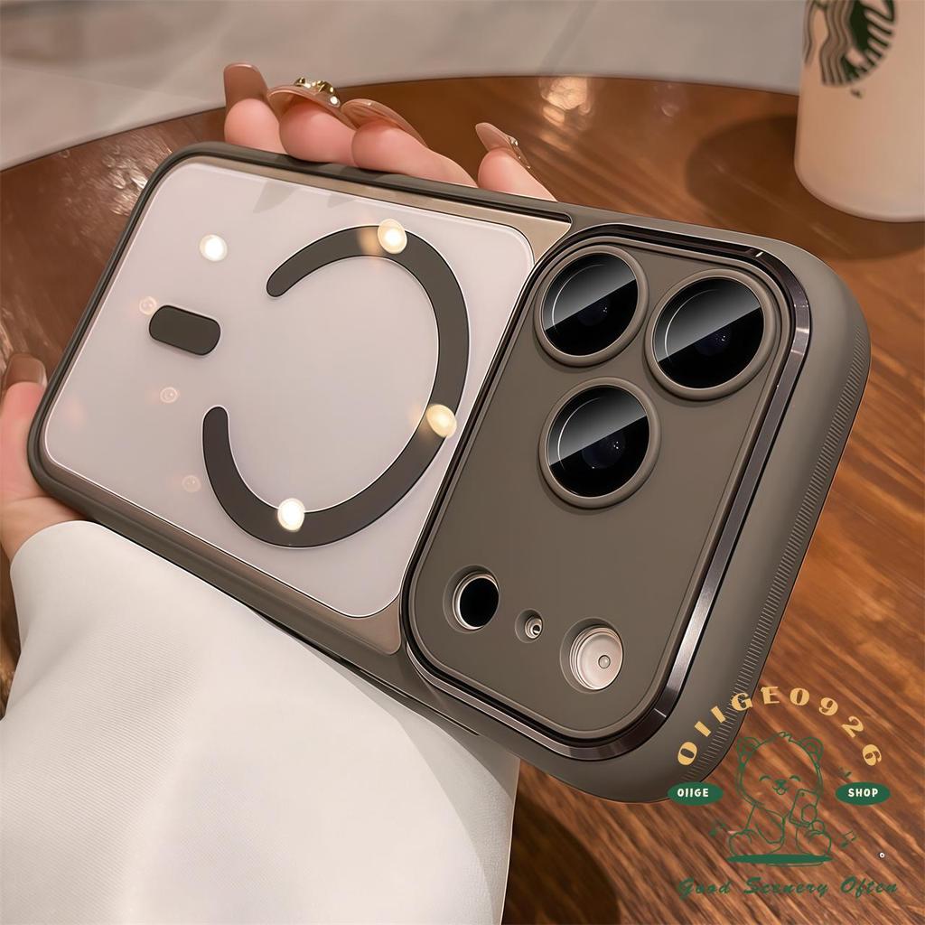 【 Ốp lưng iPhone17 】 Vỏ điện thoại từ tính acrylic lỏng màu cam iphone17 Pro Max16 15 14 13 cho vỏ iPhone Vỏ mềm silicon TPU chống sốc